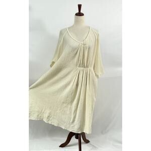 ELSA ESTURGIE Sz 40 8 Cream Cotton Gauze Coquelicot Dress